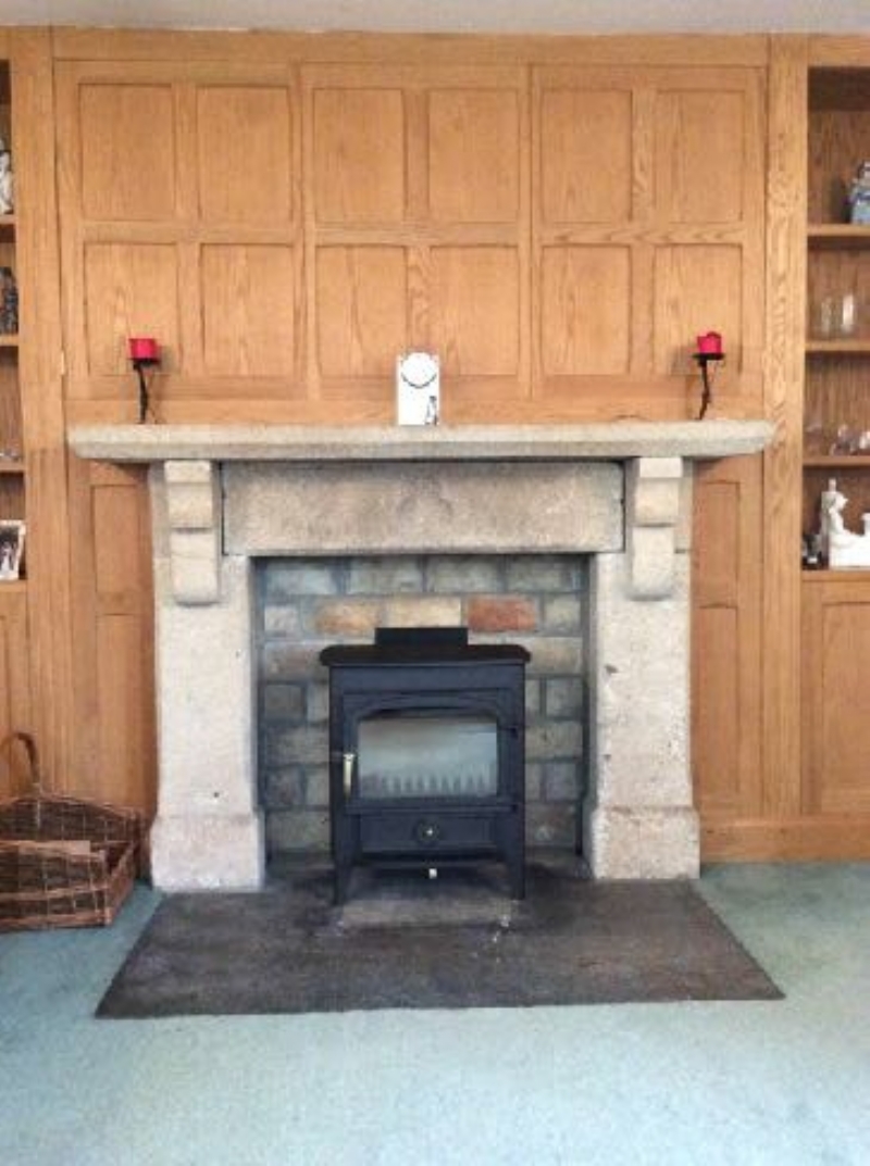 Clearveiw Vision in a stone fireplace