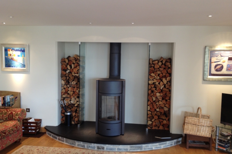 Stuv 30 in a bespoke fireplace