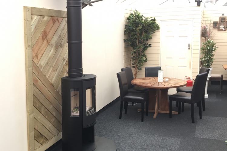 Woodburner at Newquay Garden Centre