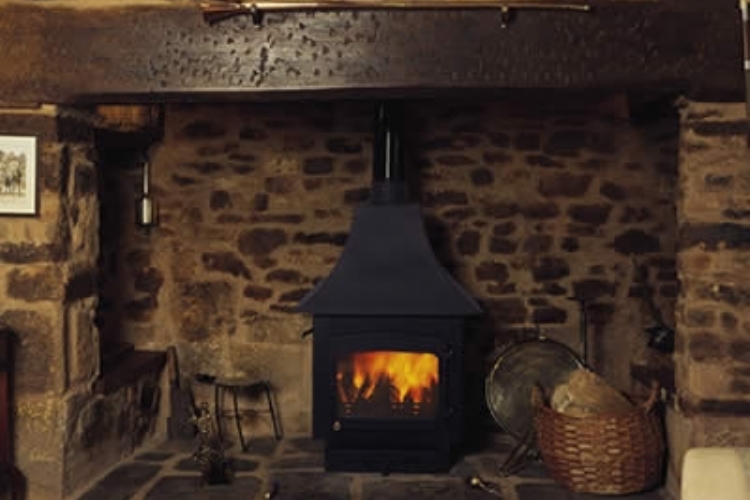 Woodwarm with Canopy in a traditional fireplace