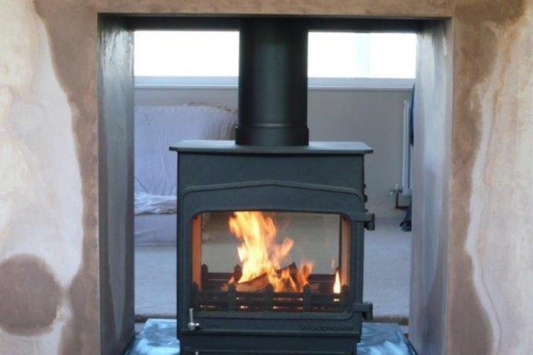 Woodwarm double sided fire with profile top