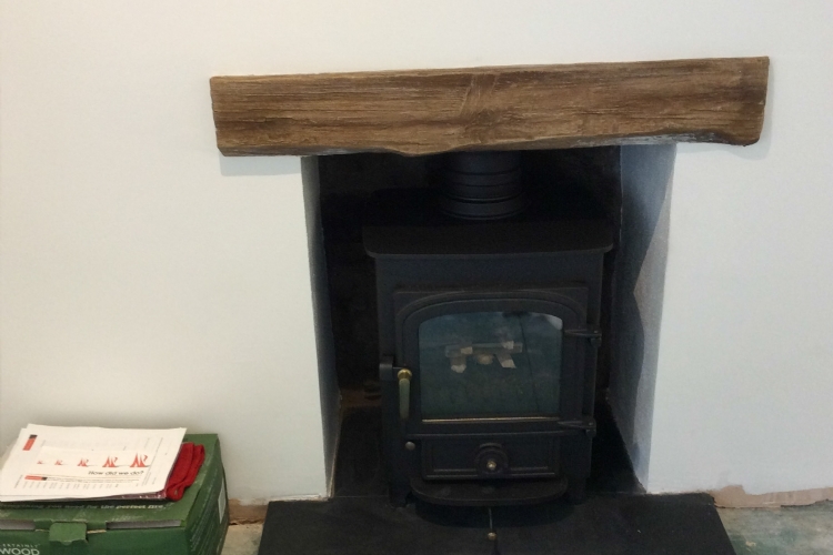 Clearview 400 in a simple fireplace