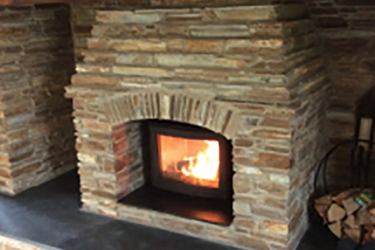 Contura i5 in Stone fireplace