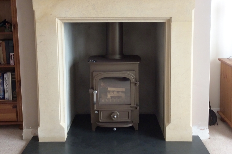 Clearview Pioneer in Brown in a Wessex Stone mantle