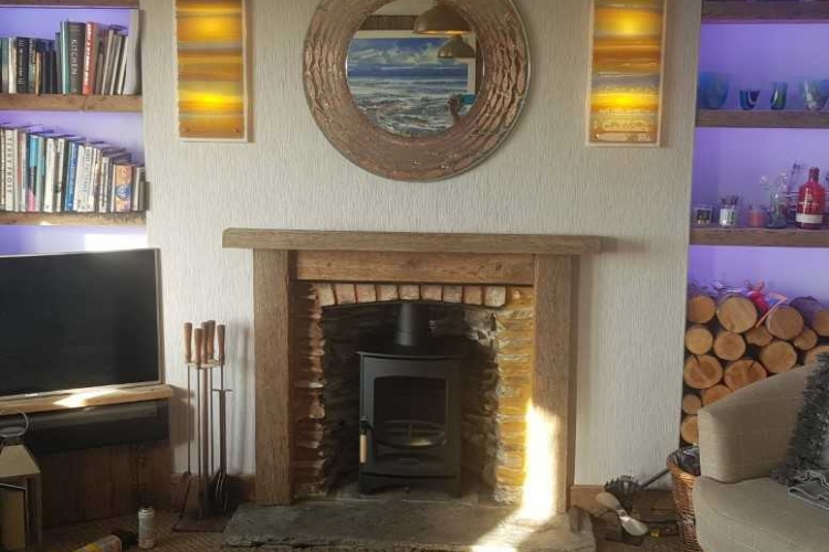 Charnwood C4 in brick fireplace