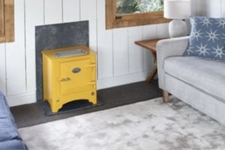 Yellow Everhot Stove for a cabin