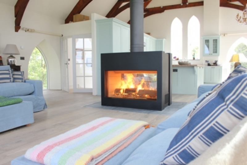 Stuv 21 125 double sided fireplace in Cornwall