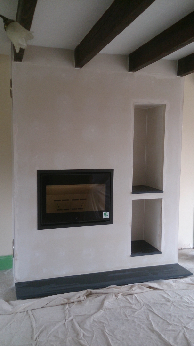 Scan 1002 woodburner in a new fireplace