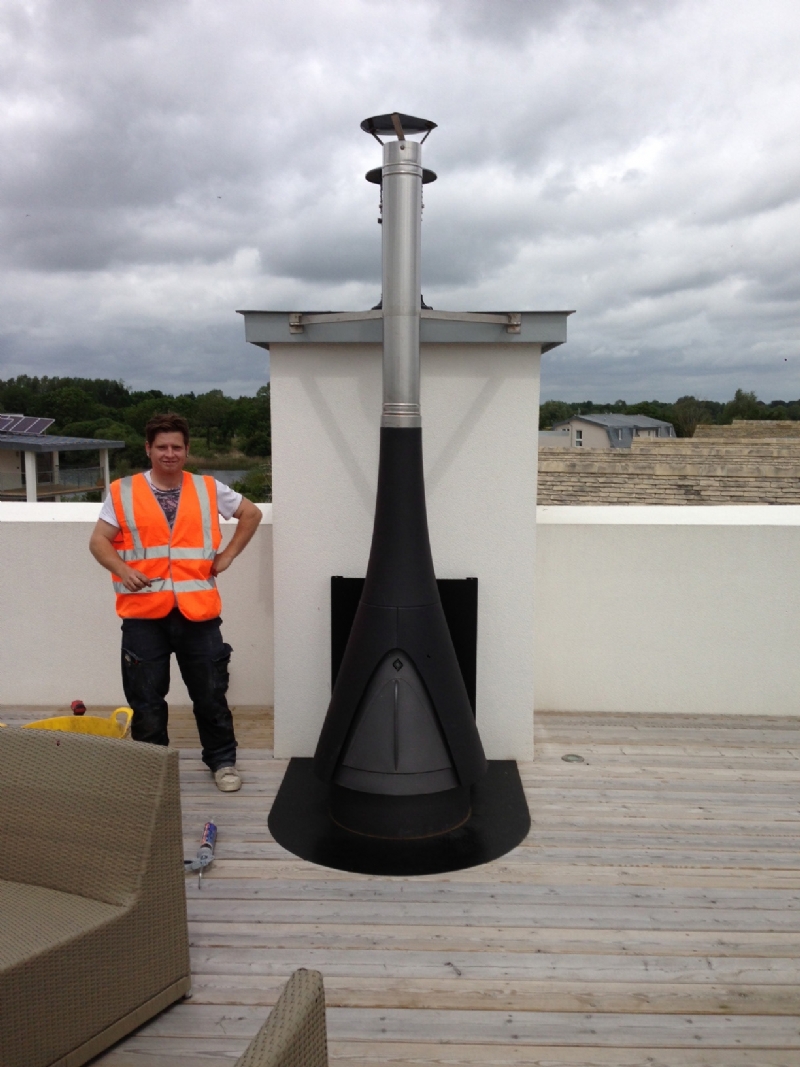 Woodburner on a roof