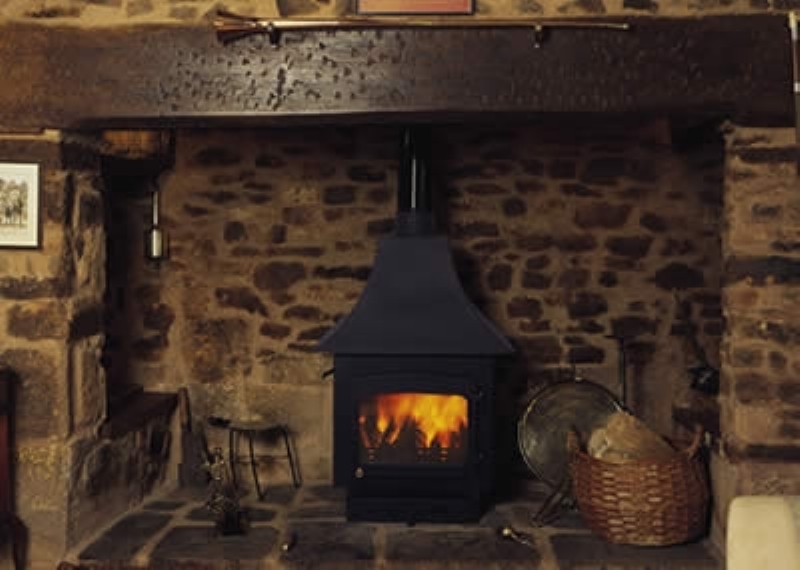 Woodwarm with Canopy in a traditional fireplace