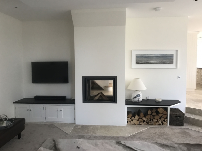 Double sided wood burner in Cornwall, Stuv 21