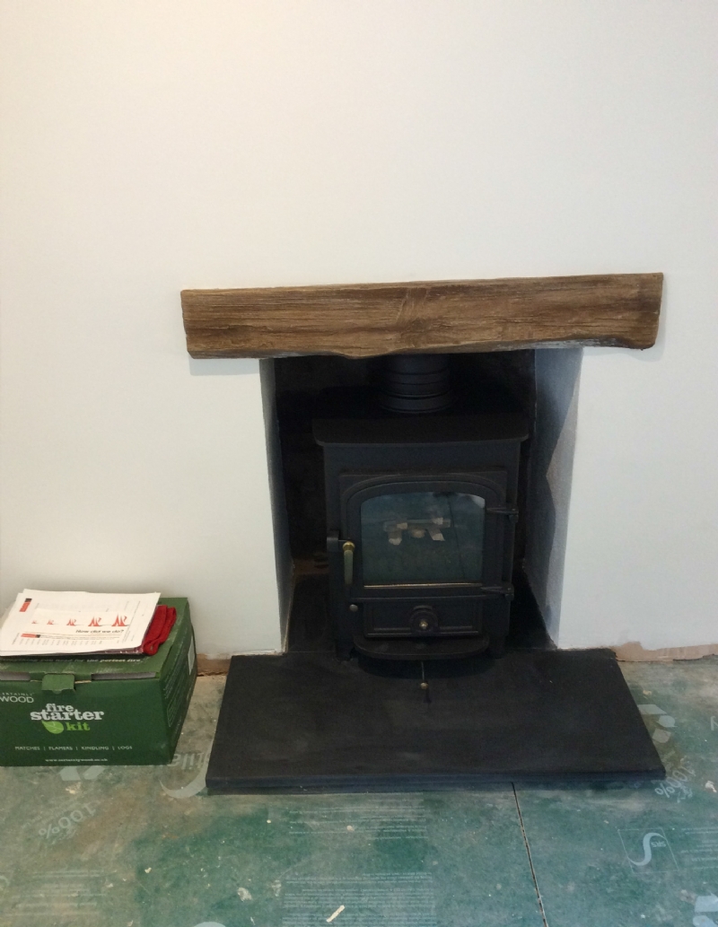 Clearview 400 in a simple fireplace