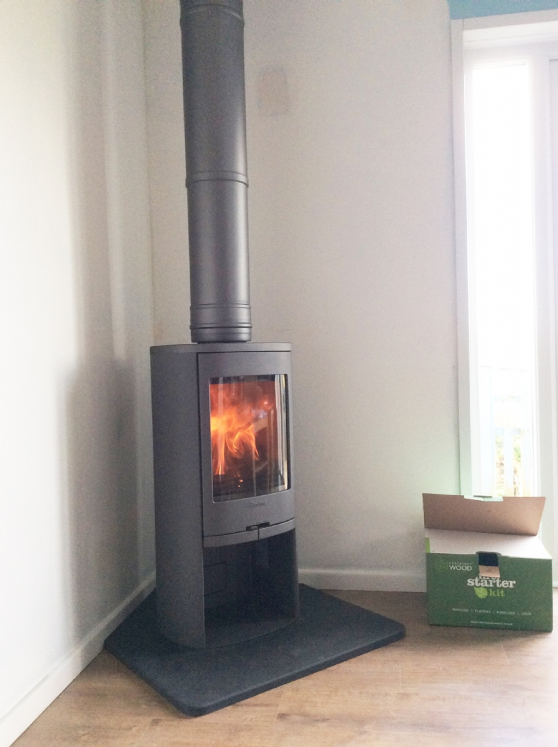 Simple Small Corner Wood Burning Stove 