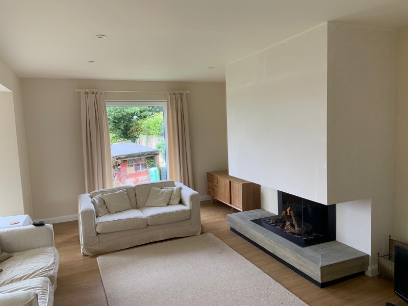 Dru gas fire feature wall