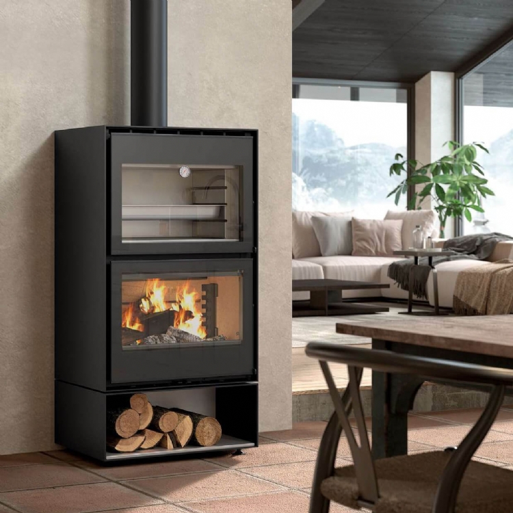 Rocal Woodburner with Oven Hebar